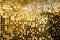 Perspective of gold square mosaic tiles for texture background