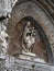 perspective of the gothic arch of the cathedral of messina with madonna and child jesus