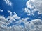 The perspective of little nimbus clouds in the blue sky