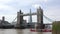 Perspective of London`s Tower Bridge with Shard in the middle