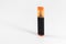 Perspective shoot of orange colored highlighter pen with white background