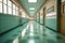 perspective shot of tiled hospital corridor floor