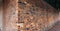 Perspective, side view of old red brick wall texture background