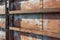 Perspective view background of industrial rusted metal wall construction