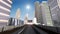 Perspective View of Electricity Sky Train with Railway in urban city.