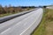 Perspective view on a european highway on a sunny day