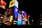 Perspective view and eye catching advertising neon lights billboards at Dotonburi area.