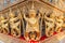 Perspective view of golden religious statue Statue Garuda in wat phra kaew temple, Bangkok, Thailand