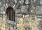 Perspective View of Grunge Brick Stone Wall with Vintage Style Window Created with Wooden Panel Stick at The Corner