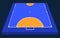 Perspective view half Field for futsal. Orange Outline of lines futsal field Vector illustration