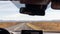 Perspective view of Iceland ring road from driver's windscreen inside car