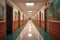 perspective view of long hospital corridor