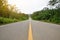 Perspective view of a long mountain road