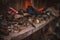 Perspective View of a Messy Wooden Shelf in a Garage Workshop. Keeping Your Workspace Clean and Tidy Concept