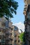 Perspective view over French street with tall haussmannian build