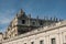 Perspective view of saint peter basilic farcade in vatican rome,clock face