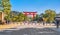 Perspective view of Torii - gateway - of Heian Shrine in Kyoto, Japan