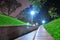 Perspective view of walkway at a garden