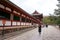 Perspective view of wooden main Todaiji temple gate