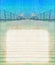 Perspective view of wooden pier - vintage frame