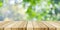 Perspective wood and blur outdoor park nature background, produc