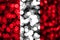 Peru abstract blurry bokeh flag. Christmas, New Year and National day concept flag
