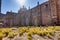 Peru Andes Church with grass and blue sky