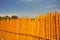 Peru bamboo fence without people with blue sky rural scene