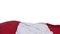 Peru fabric flag waving on the wind loop. Peruvian embroidery stiched cloth banner swaying on the breeze. Half-filled white