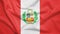 Peru flag with fabric texture