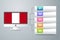 Peru Flag with Infographic Design Incorporate with Computer Monitor