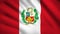 Peru flag Motion video waving in wind. Flag Closeup 1080p HD  footage