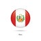 Peru flag - round glossy button