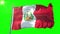 Peru flag seamless looping 3D rendering video. Beautiful textile cloth fabric loop waving