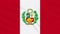 Peru flag waving cloth, background loop