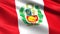 Peru flag, with waving fabric texture