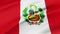 Peru flag waving in wind video footage  Realistic Peru Flag background. Peru Flag Looping Closeup