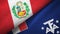 Peru and French Southern and Antarctic Lands two flags textile cloth