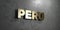Peru - Gold sign mounted on glossy marble wall - 3D rendered royalty free stock illustration