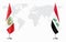 Peru and Iraq flags for official meeting