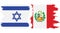 Peru and Israel grunge flags connection vector