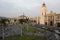 Peru Lima Plaza de Armas Matropolitan Cathedral with its bell tower Garden with flowers