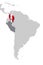 Peru Location Map on map South America. 3d Peru flag map marker location pin. High quality map of Peru.