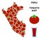 Peru Map Collage of Tomato