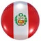 Peru national flag button