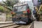 Peru Rail train arriving at Machu Picchu Station