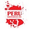 Peru`s independence day. July 28rd.National Patriotic holiday of liberation in Latin America. A BLOB of paint, the color