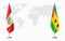 Peru and Sao Tome and Principe flags for official meeti
