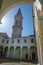 Perugia Italy 2022 The abbey complex of San Pietro cloister with the bell tower