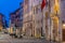 Perugia, Italy, October 2, 2021: Night view of Corso Pietro Vann